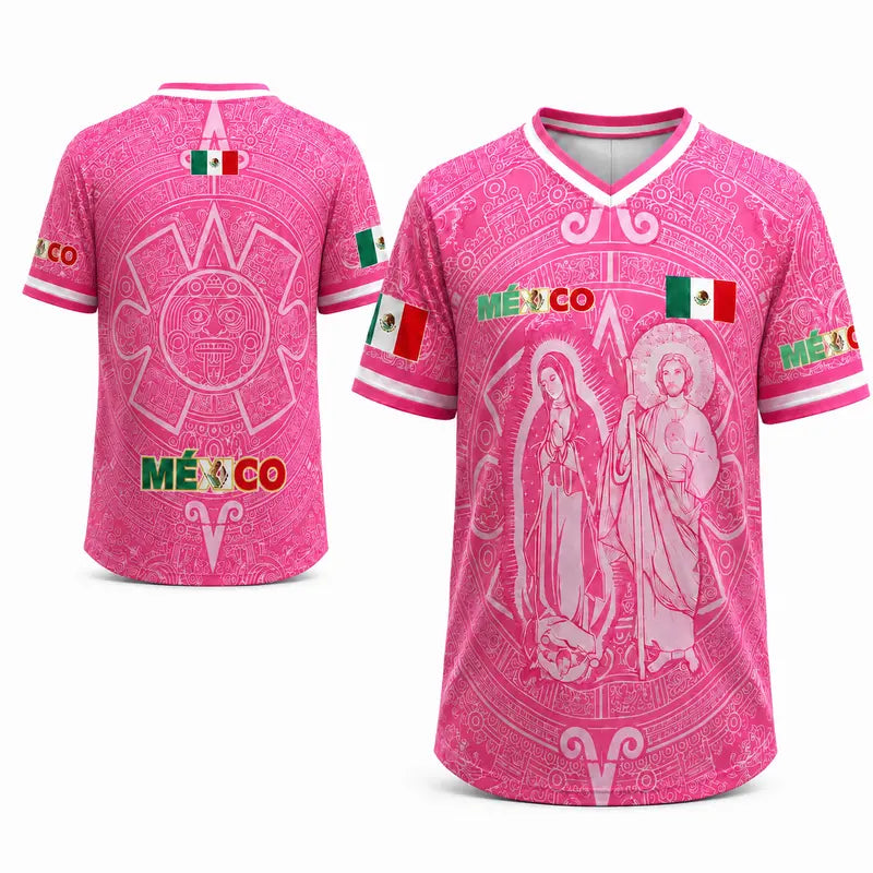 Men's Light Pink Virgencita & San Juditas Mexico 2026 Soccer Jersey