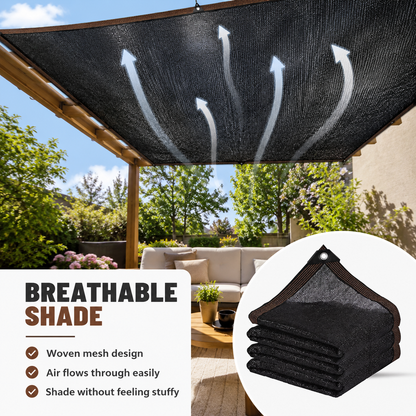 ☀️10x13 FT UV Resistant Sun Shade Net with Grommets, 70-90% Sun Block Breathable Mesh Canopy for Patio, Garden & Privacy Shade-TI