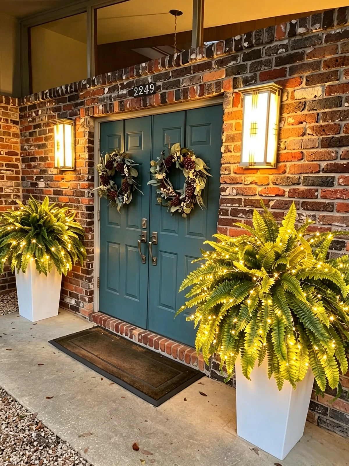 🎁Hot Sale 49% OFF🔥Oversized Pre-Lit Artificial Boston Ferns - No watering, No fading