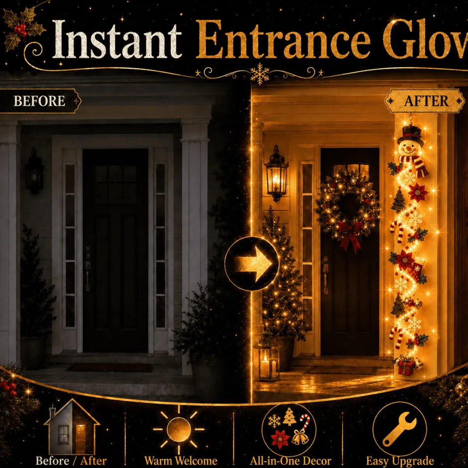 🎄Glowing Christmas Door Hanger | 6 Festive Lighted Designs with Warm Glow, Dimensional Details & Space-Saving Vertical Décor ✨