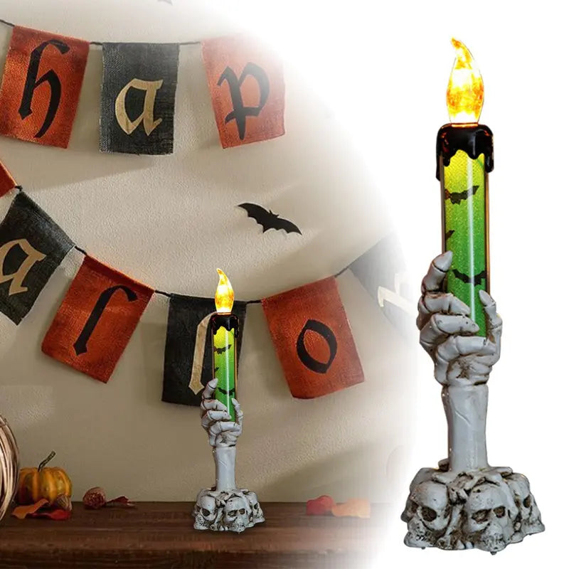 🕯️💀 Halloween Skeleton Hand Candle Holder – Spooky Glow for Every Haunted Home! 🎃👻