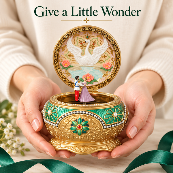 Music box being held as a gift