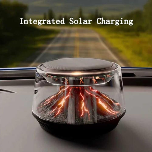 Solar Car Air Freshener with Negative Ion Purifier - Dual Color Volcano & Glacier LED Mood Lighting