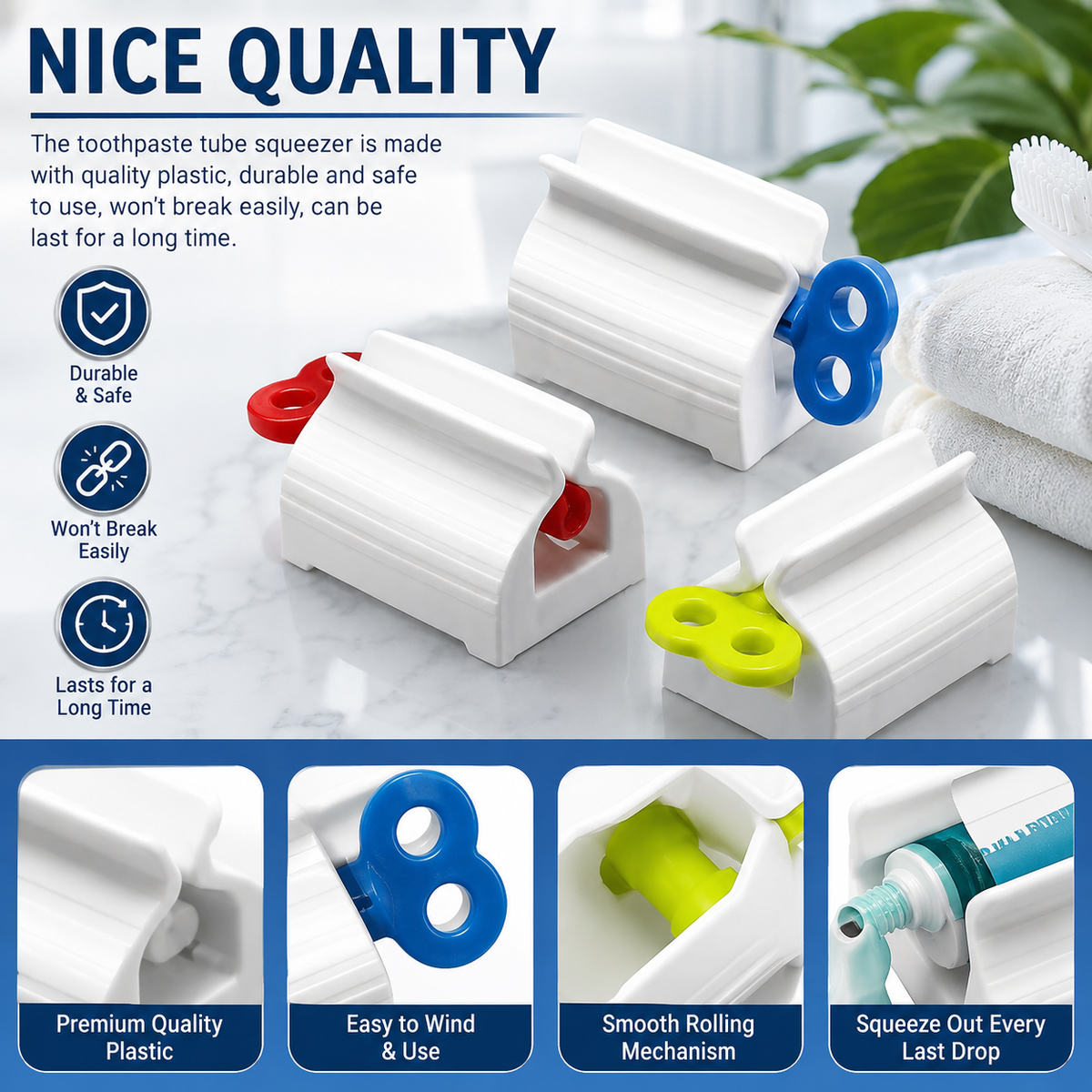 🔥3 Counts Rolling Tube Toothpaste Squeezer