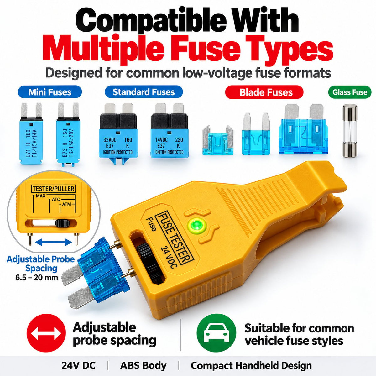 🚗⚡ Automotive Fuse Tester — Quickly Check Fuses & Find Electrical Problems with Ease!