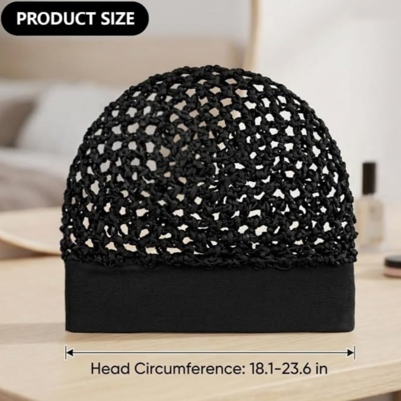 3-Pack Satin Bonnet Sleep Caps - Stretchy Wide Band Night Cap for Curly Hair