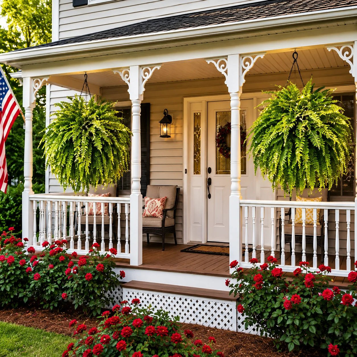 💛Glowing Boston Ferns with Lights – 🌿 Zero Watering, Zero Maintenance