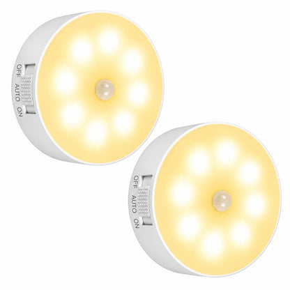 💡 Smart Motion Sensor Night Light ✨ | USB Rechargeable, Magnetic Mount & Auto-On Warm Glow 🏠