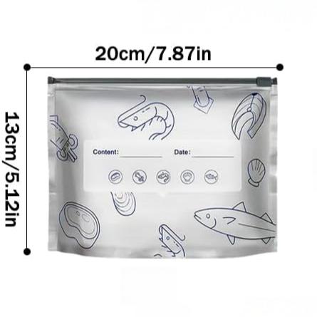 🛡️🥬 Reusable thickened upright aluminum foil sealing storage bags with labels
