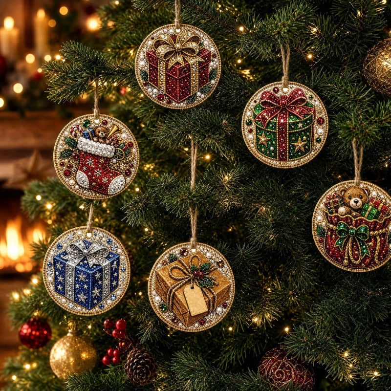🔥Only $19.99 Last Day Promotion!🎄Christmas DIY Diamond Painting Ornaments Kit (6 PCS)🎅