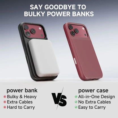 🔋 PinkBird Power Case for iPhone  – Slim Protective Battery Case & Dual Charging Power Bank Kit, Type-C Fast Charge, Lightweight Lightweight & Perfect Couple Gift