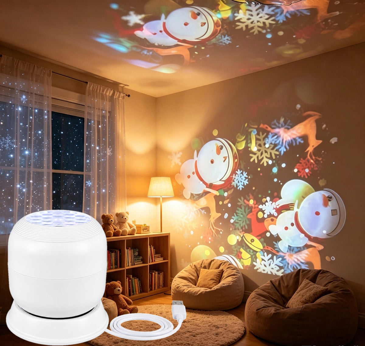 Dynamic rotating LED light projector