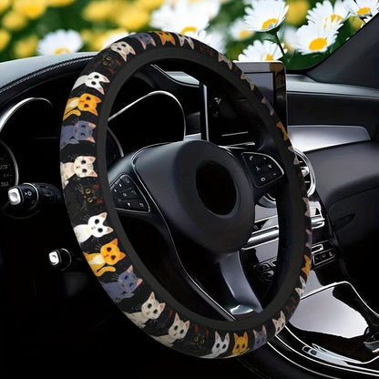 🐱 Cute Cat Steering Wheel Cover 🚗 Soft & Comfy Grip ✨ Anti-Slip Car Interior Accessory