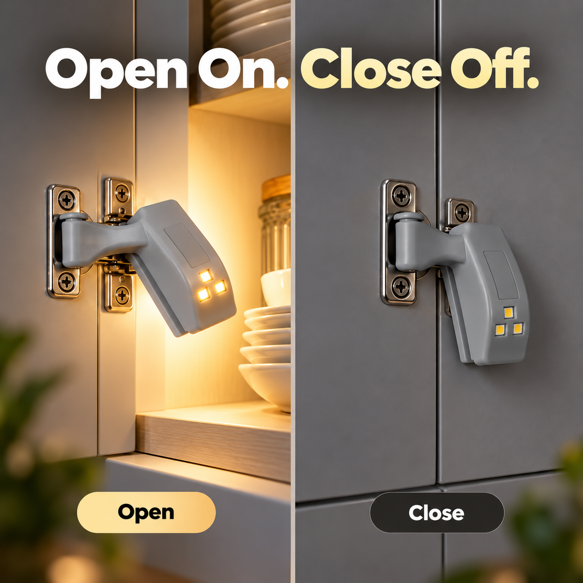 Multi-Function LED Hinge Light for Cabinets & Wardrobes – Physical Sensor, Auto On/Off