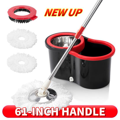 Spin Mop &amp; Bucket System with Detachable Scrub Brush