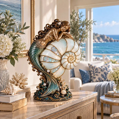 🔥Last Day 49% OFF🧜‍♀️ Moon-Tide Mermaid Nautilus Lamp