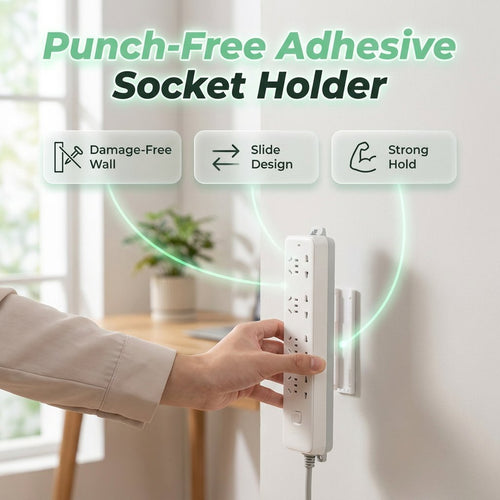Adhesive Punch-free Socket Holder