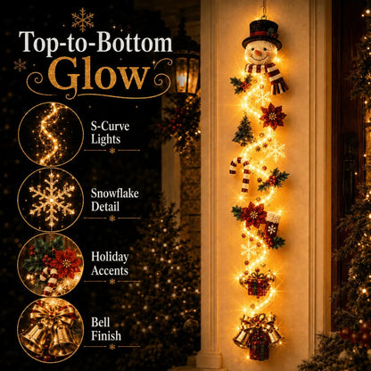 🎄Glowing Christmas Door Hanger | 6 Festive Lighted Designs with Warm Glow, Dimensional Details & Space-Saving Vertical Décor ✨