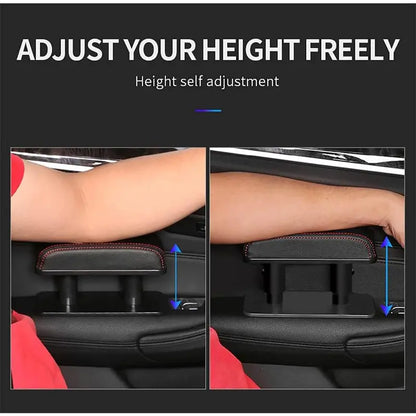 🚗 Adjustable Car Armrest Pad – Leather Elbow Support Cushion