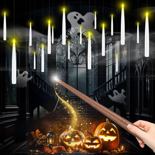 ✨ Magic Wand Flameless Floating LED Candles – 12-Pack Hanging Lights