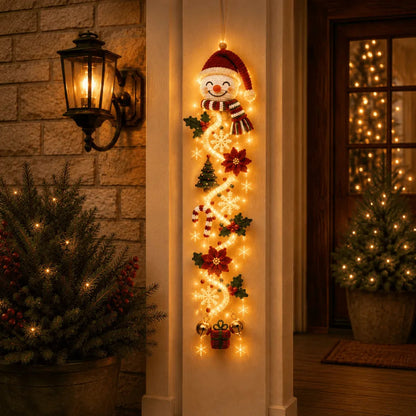 🎄Glowing Christmas Door Hanger | 6 Festive Lighted Designs with Warm Glow, Dimensional Details & Space-Saving Vertical Décor ✨