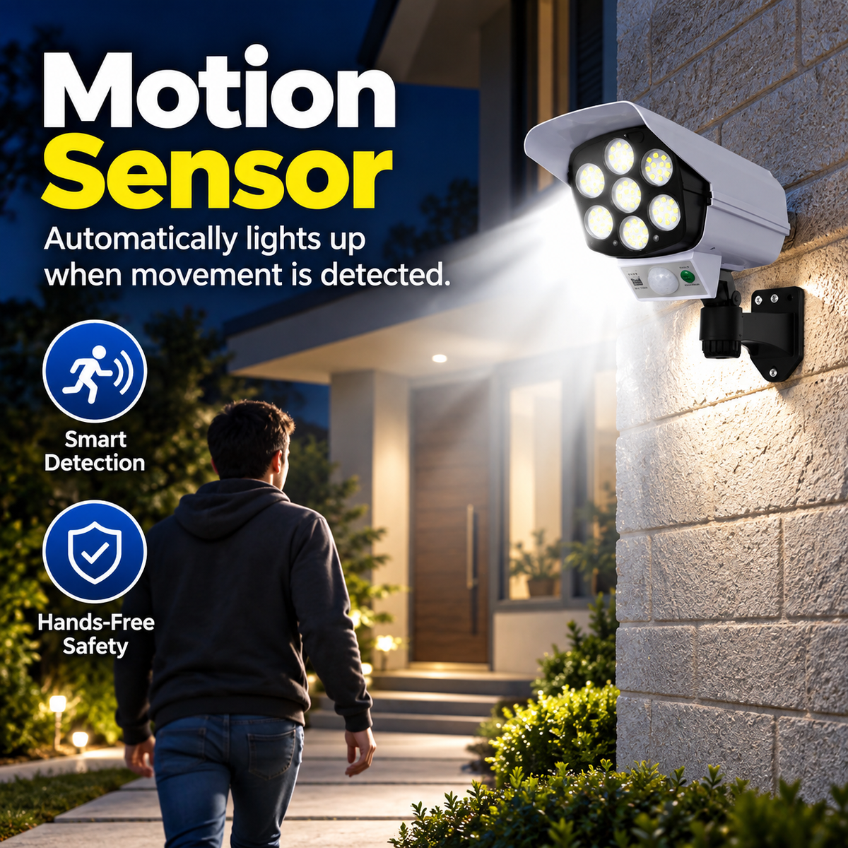 Security Camera-Shaped Motion Sensor Powerful Solar Outdoor Lamp (D35)