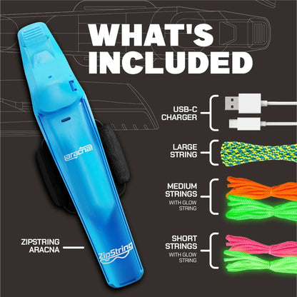 🕷 Rechargeable Wrist String Launcher with UV-Reactive & Glow-in-the-Dark Strings for Kids & Adults 🎁