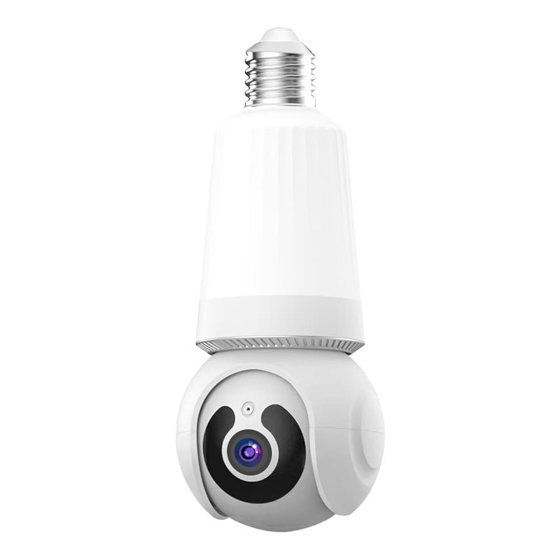 🔥2K Light Bulb Security Camera – 360° Pan & Tilt, Color Night Vision, Built‐in Spotlight, 2.4GHz/5GHz WiFi, Indoor/Outdoor