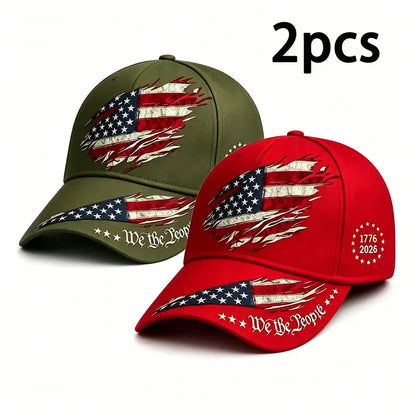 2pcs 250th Anniversary Print Baseball Cap
