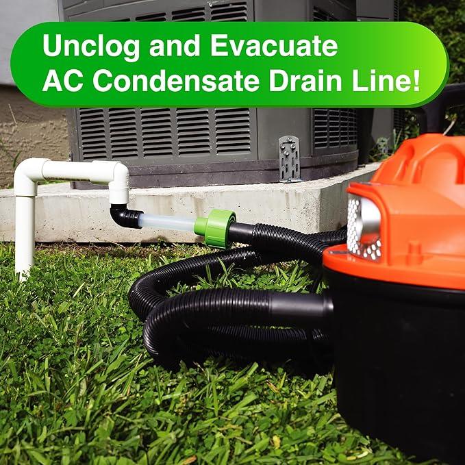 💚 EZVac Universal AC Condensate Drain Line Vacuum Adapter