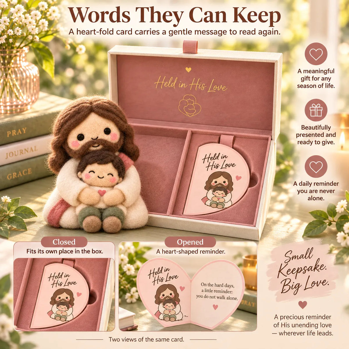 ⏳ Last Day 49% OFF – ✝️ Faith-Inspired Felt Keepsake Gift Set | 6 Meaningful Designs with Matching Message Card & Gift Box 🎁