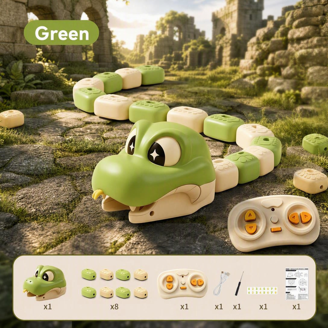 🐍2-Player Remote Control Snake Toy, Realistic Crawling Slither Snake Game for Kids
