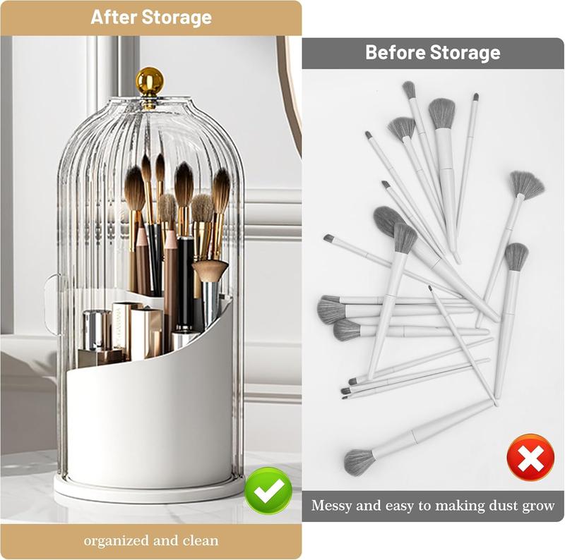 ✨360° Rotating Toothbrush Holder with Cover – Compact Bathroom Organizer