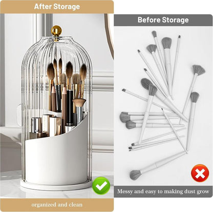 ✨360° Rotating Toothbrush Holder with Cover – Compact Bathroom Organizer