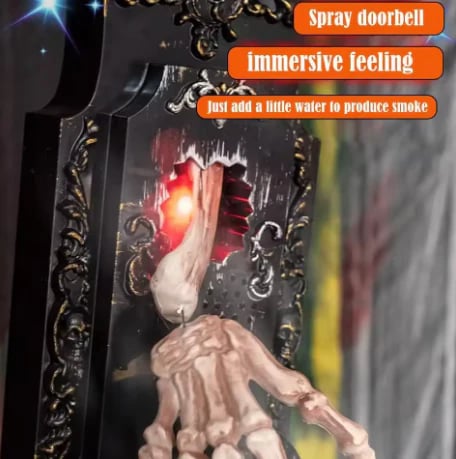 🕸️ Gothic Skeleton Hand Doorbell – Motion Activated Haunted Door Decoration💀🎃