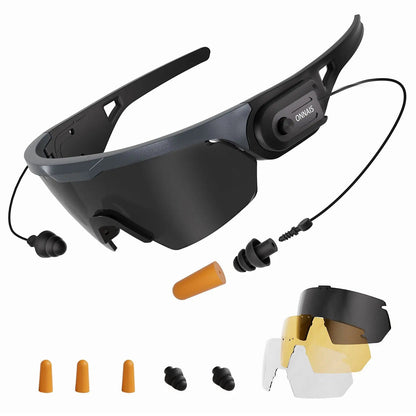 ⚡Hot Sales 49% OFF🔥ANSI Z87.1 Certified Anti-Fog Safety Goggles with Built-in NRR 32dB Noise Reduction Plugs, 3 Interchangeable Lenses, UV400 Sun Block
