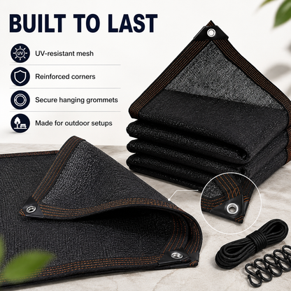 ☀️10x13 FT UV Resistant Sun Shade Net with Grommets, 70-90% Sun Block Breathable Mesh Canopy for Patio, Garden & Privacy Shade-TI