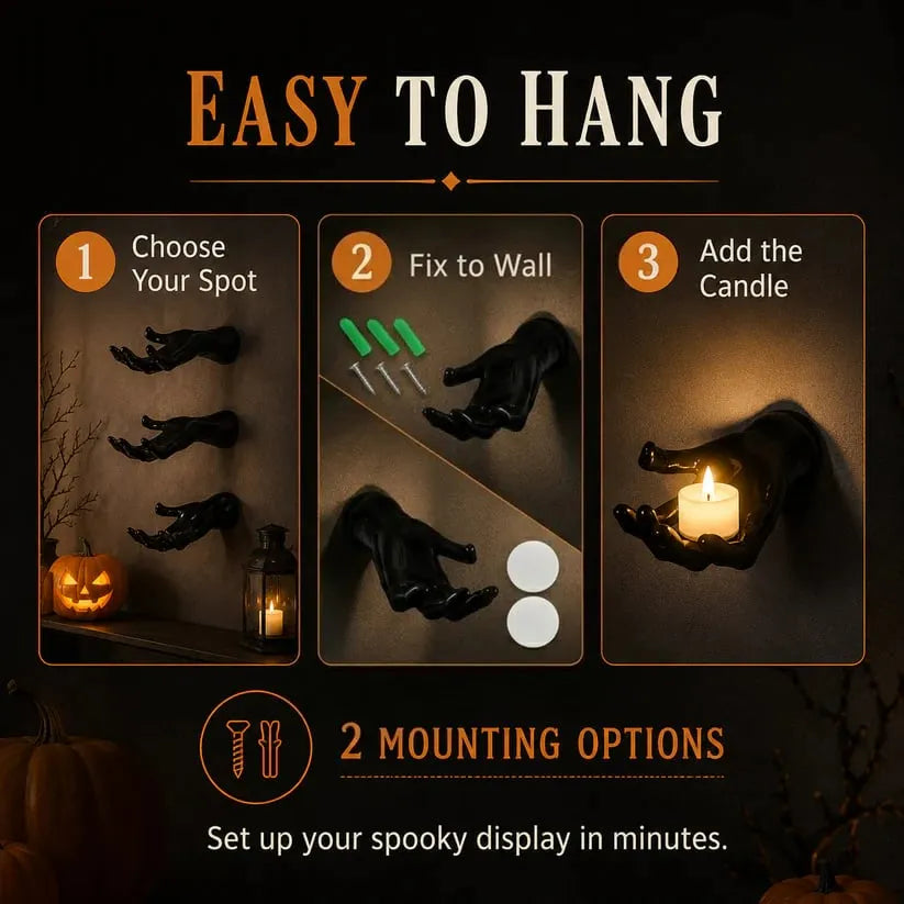 👻Gothic Hand Wall Candle Holders – 🎃Halloween Decor