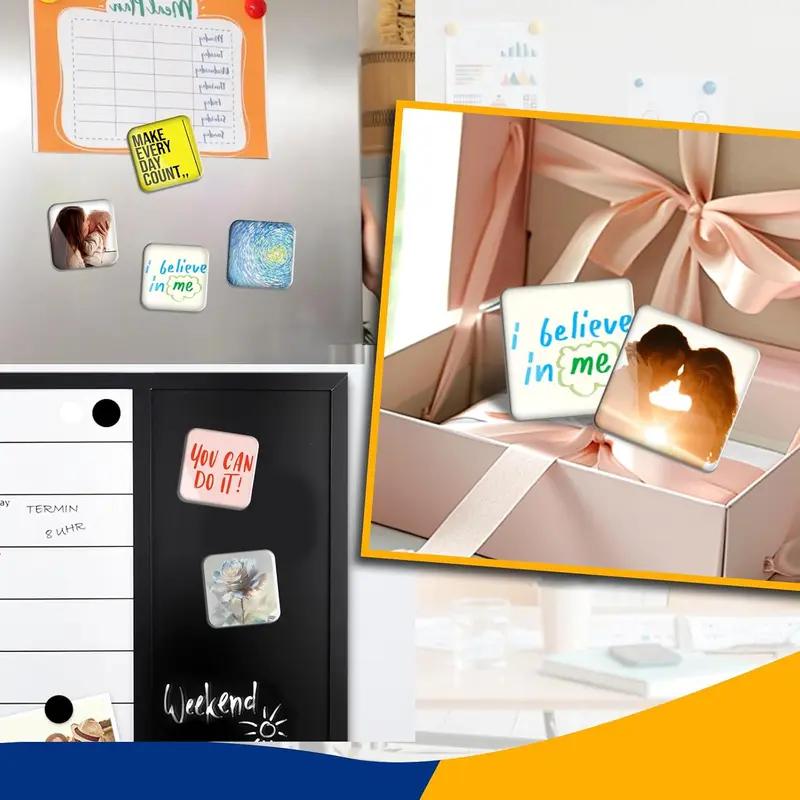 Magnetic Photo Frames 2\"x2\" Clear Acrylic DIY Fridge Magnets with Adhesive Backing