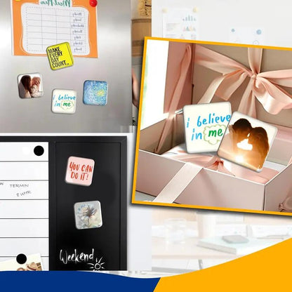 Magnetic Photo Frames 2\"x2\" Clear Acrylic DIY Fridge Magnets with Adhesive Backing