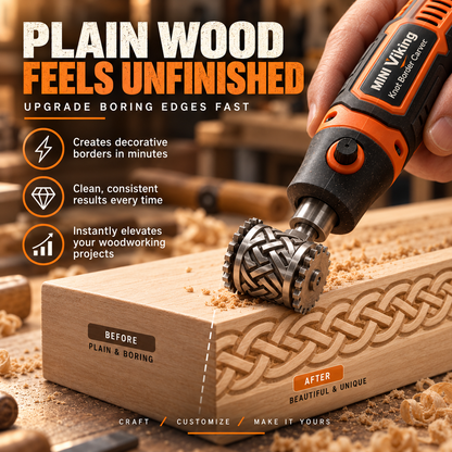MINI Viking Knot Border Carver – Decorative Woodworking Roller Tool