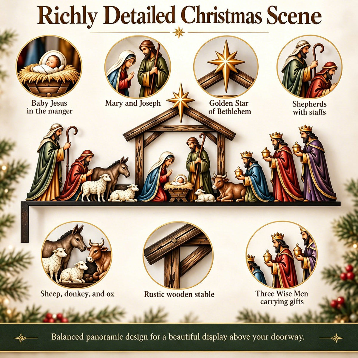 💯✝ Nativity Scene Door Topper | Bring The Story Of Christmas Home