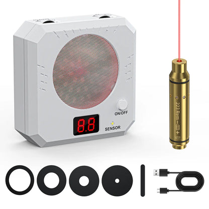 Rechargeable Laser Dry Firing Target - Portable Hunting Training Gear, 5 Difficulty Levels, Steel Plate Sound-Flash Feedback, Indoor Training Tool, Cost-Effective Gift for Male Shooters