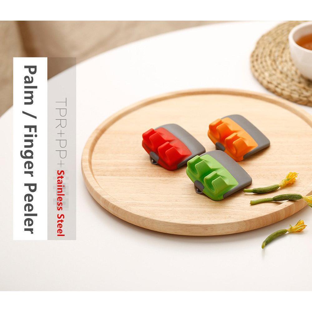 Compact finger peeler with stainless steel blade