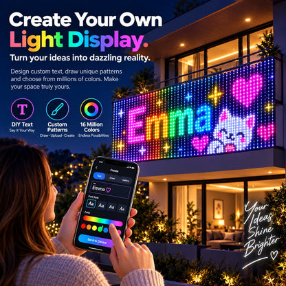 ✨ Turn Your Balcony Into A Giant LED Light Show! 🎄 Smart 400-LED Animated Mesh Screen 🎆📱