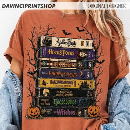 Vintage Halloween Movie Graphic Tee, Retro Spooky Season Shirt for Horror Fans