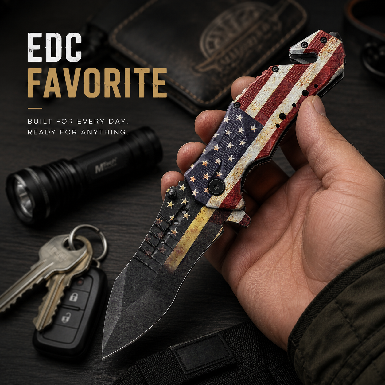 🇺🇸 American Flag Tactical Folding Knife