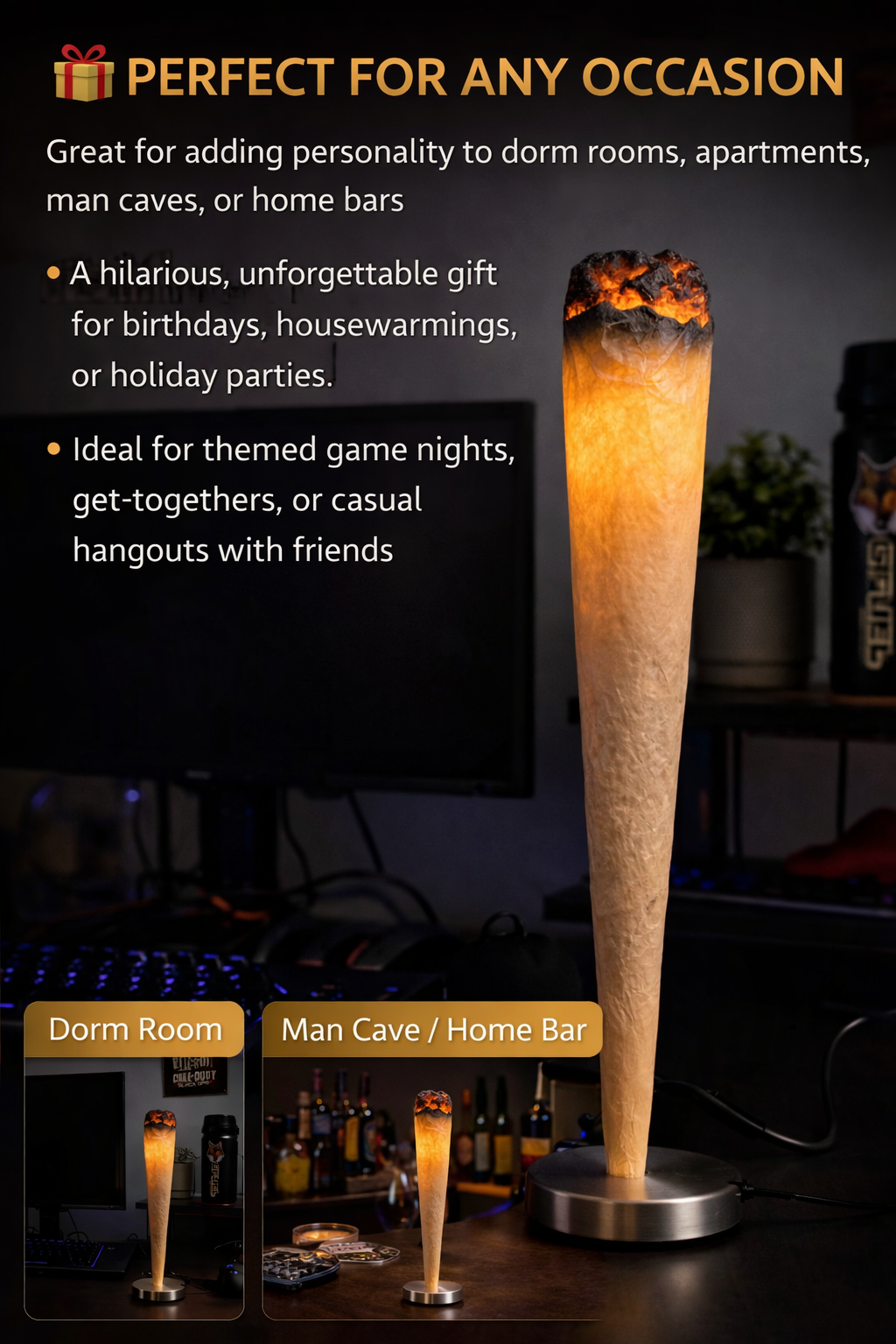 ✨ THE JOINT LAMP | 16" Novelty LED Table Lamp