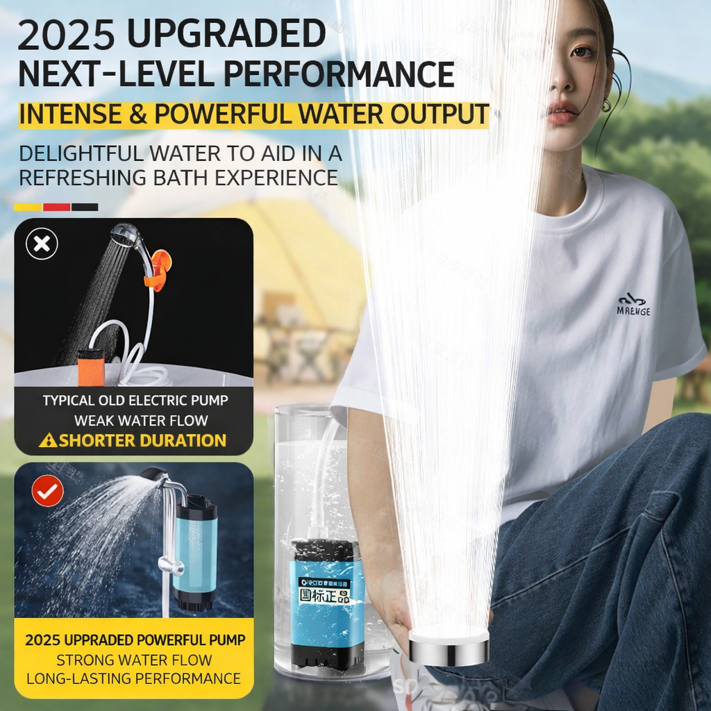 Portable Rechargeable Camping Shower Pump Kit