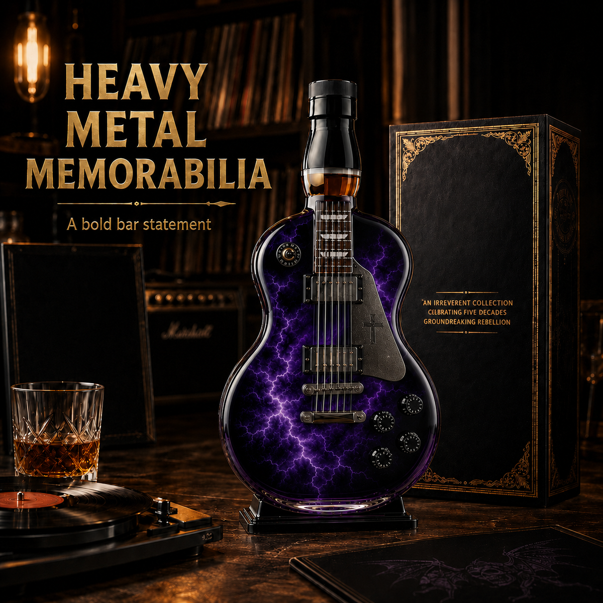 Guitar Collectible Glass Decanter 🎸